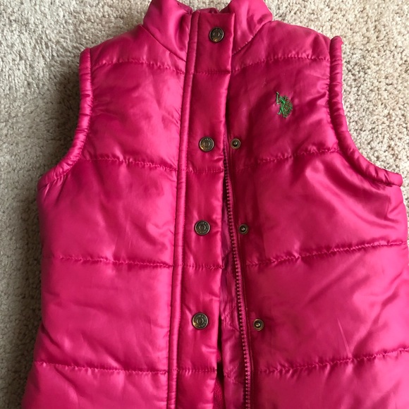 Polo girls pink puffer vest size 3T